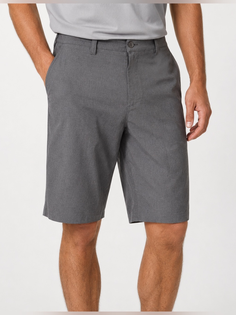 U.S. Apparel Men’s 34 Gray Performance Golf Shorts Stretch Pockets
